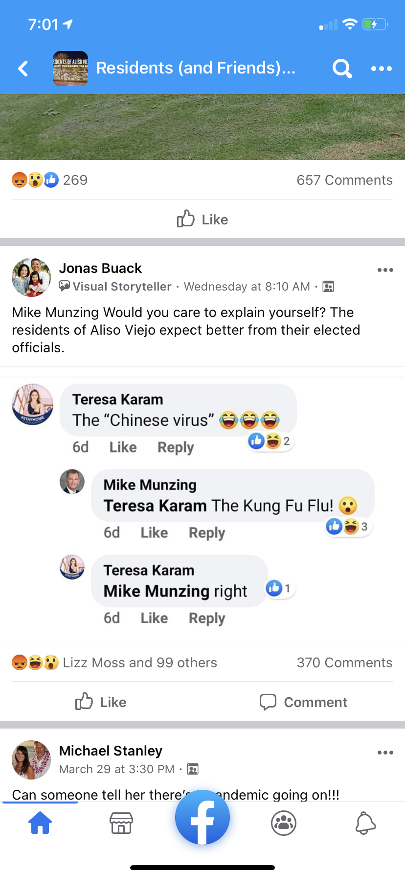Teresa Karam and  mike munzig Facebook losers. Racist